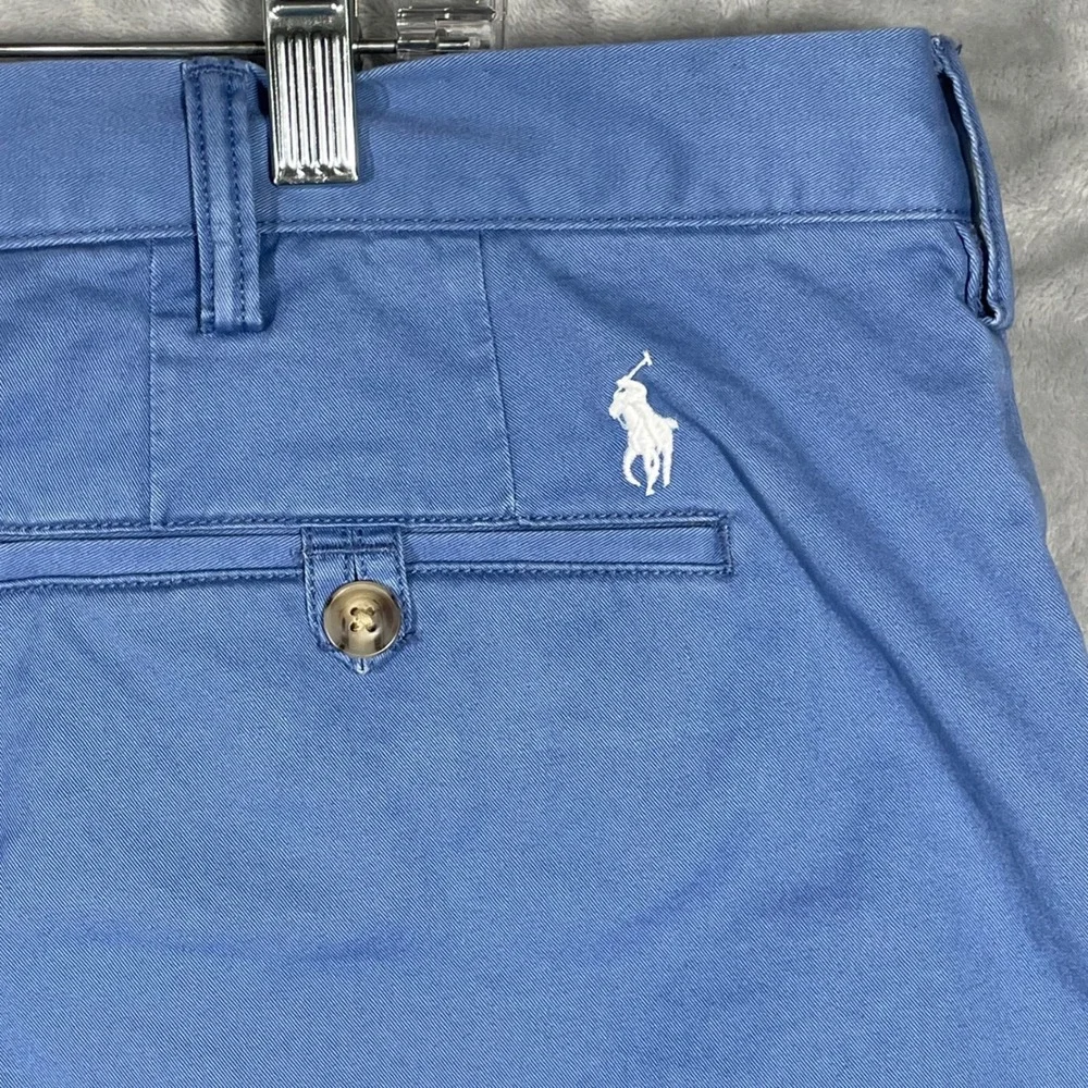 Polo Ralph Lauren Mens Blue Stretch Straight Fit Cotton Twill Chino Pants 42x30